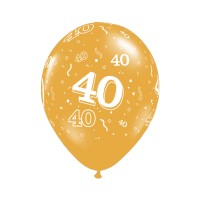 Balionas su skaičiumi 40, auksinis (30cm)