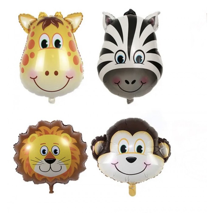 Mini folinių balionų rinkinys “Safari gyvūnai” (4vnt)