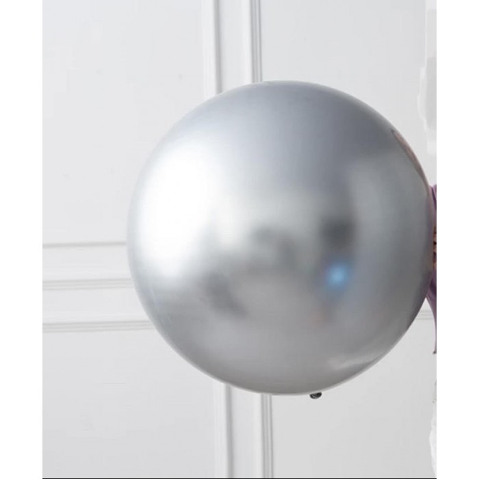 Super didelis sidabrinis 1m balionas (1vnt, 1m)