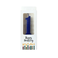 Žvakutė skaičius 1, mėlynas (8cm)