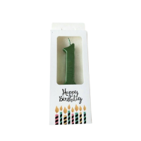 Žvakutė skaičius 1, žalias (8cm) Žvakutė skaičius 1, žalias (8cm)