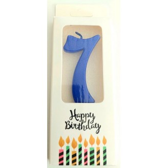 Žvakutė skaičius 7, mėlynas (8cm) Žvakutė skaičius 7, mėlynas (8cm)