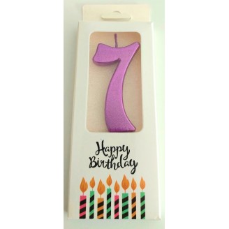 Žvakutė skaičius 7, ryškiai rožinis (8cm) Žvakutė skaičius 7, ryškiai rožinis (8cm)
