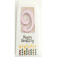 Žvakutė skaičius 9, rožinis (8cm) Žvakutė skaičius 9, rožinis (8cm)