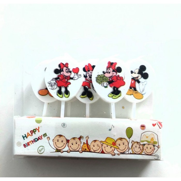 Žvakutės raudona Pelytė Minė, Minnie Mouse (5vnt) Žvakutės raudona Pelytė Minė, Minnie Mouse (5vnt)