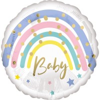 Folinis apvalus balionas "Vaivorykštė Baby" (46cm)