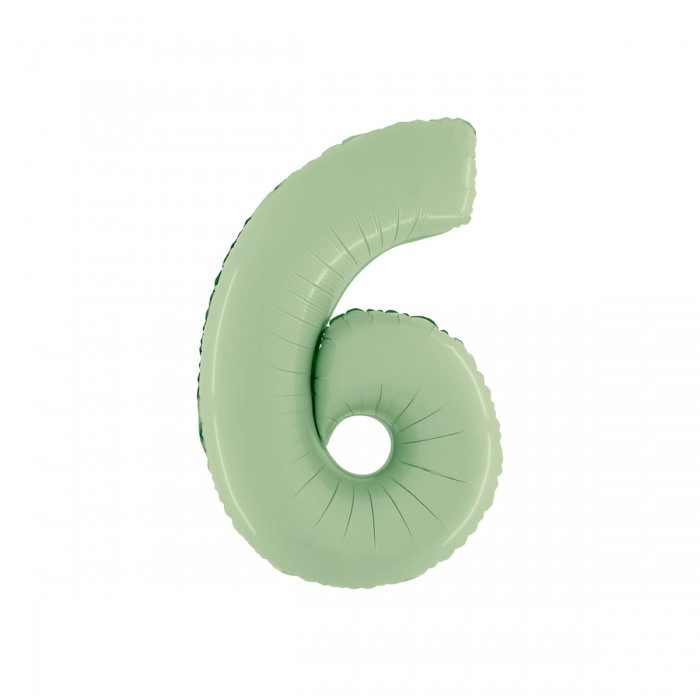 Folinis balionas-skaičius 6, pistacija (86cm) Folinis balionas-skaičius 6, pistacija (86cm)