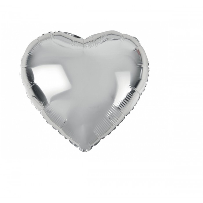 Širdelė sidabrinė, folinis balionas (46cm) Širdelė sidabrinė, folinis balionas (46cm)