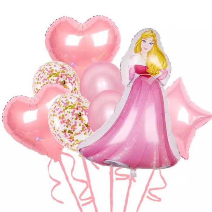 Rožinis balionų rinkinys "Princesė" (8vnt)