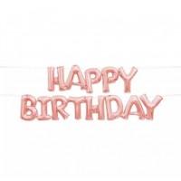 Forminiai balionai "Rožinio aukso Happy birthday" (1vnt) Forminiai balionai "Rožinio aukso Happy birthday" (1vnt)
