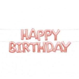 Forminiai balionai "Rožinio aukso Happy birthday" (1vnt)