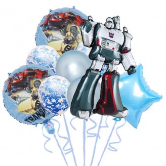 Folinis balionų rinkinys "Transformeriai-robotai" mėlynas (10vnt)