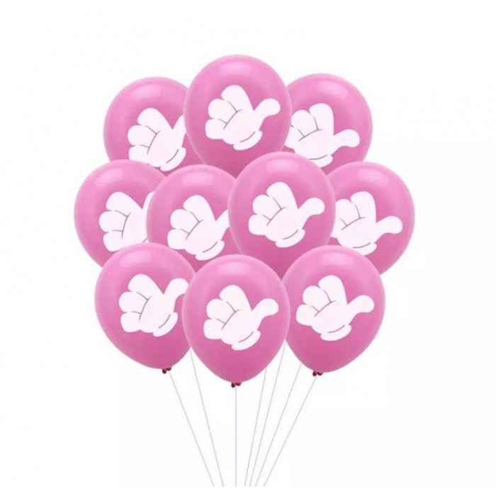 Rožiniai balionai su nykščiu (5vnt, 30cm)