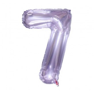 Folinis balionas-skaičius 7, alyvinis, skaidrus (86cm)