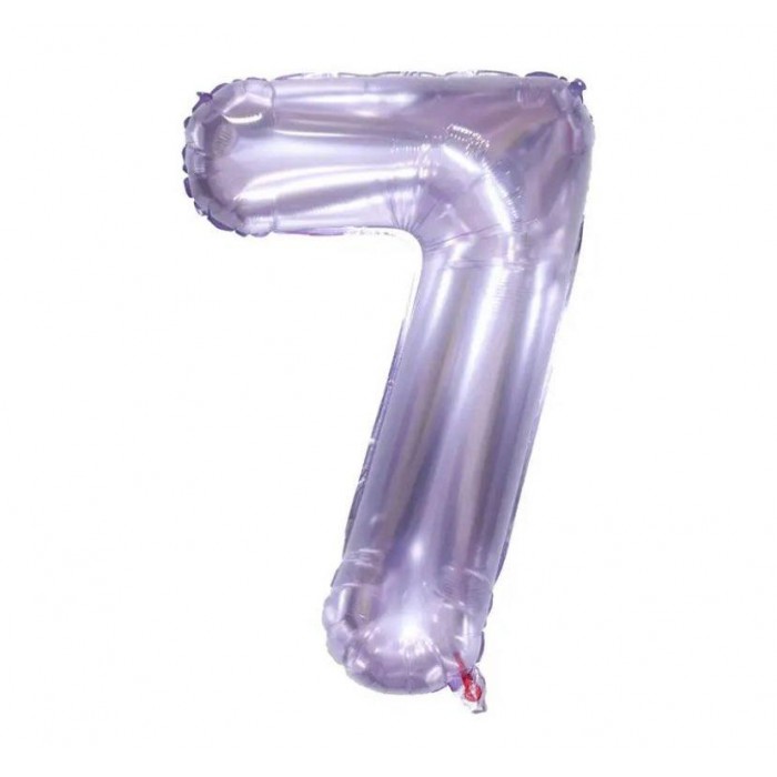 Folinis balionas-skaičius 7, alyvinis, skaidrus (86cm) Folinis balionas-skaičius 7, alyvinis, skaidrus (86cm)