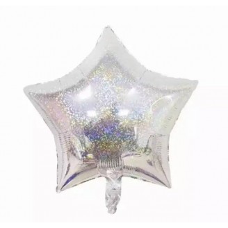 Žvaigždutė sidabrinė, holografinis folinis balionas(46cm)
