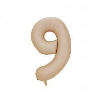 Folinis balionas-skaičius 9, kreminis (101cm)