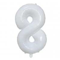 Folinis balionas-skaičius 8, baltas (86cm) Folinis balionas-skaičius 8, baltas (86cm)
