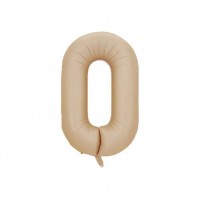 Folinis balionas-skaičius 0, kreminis (101cm) Folinis balionas-skaičius 0, kreminis (101cm)