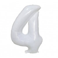 Folinis balionas-skaičius 4, baltas (86cm) Folinis balionas-skaičius 4, baltas (86cm)