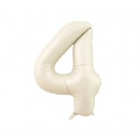 Folinis balionas-skaičius 4, balto smėlio (101cm) Folinis balionas-skaičius 4, balto smėlio (101cm)
