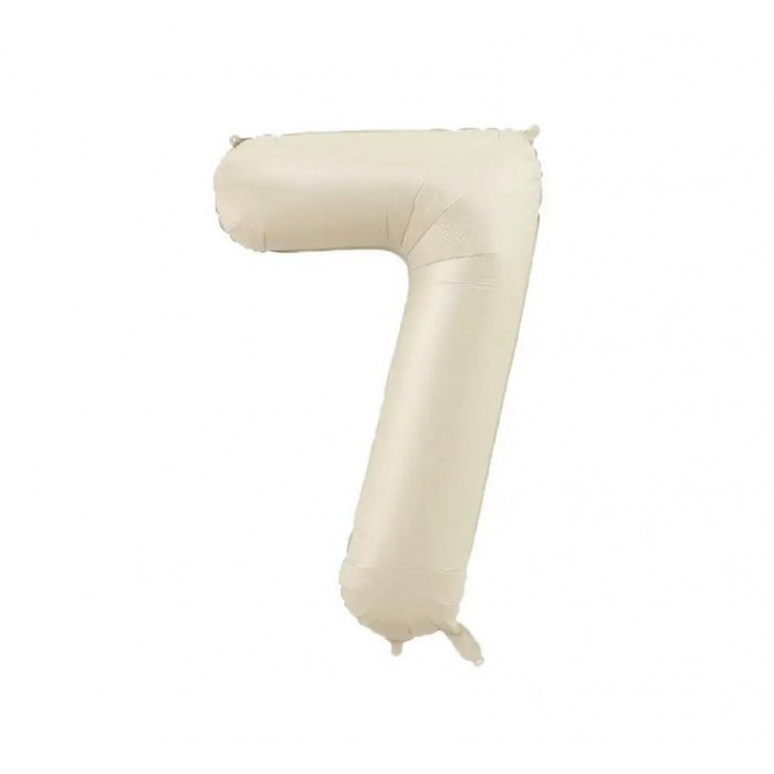Folinis balionas-skaičius 7, balto smėlio (101cm) Folinis balionas-skaičius 7, balto smėlio (101cm)