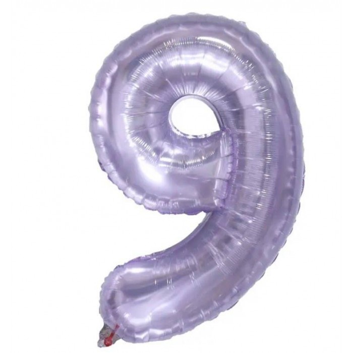 Folinis balionas-skaičius 9, alyvinis, skaidrus (86cm) Folinis balionas-skaičius 9, alyvinis, skaidrus (86cm)