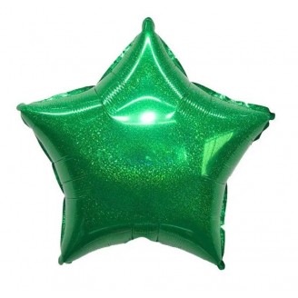 Žvaigždutė žalia, holografinis folinis balionas(46cm)