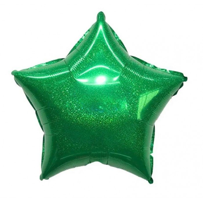 Žvaigždutė žalia, holografinis folinis balionas(46cm)