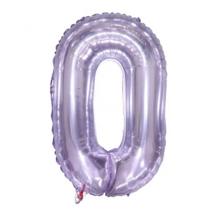 Folinis balionas-skaičius 0, alyvinis, skaidrus (86cm) Folinis balionas-skaičius 0, alyvinis, skaidrus (86cm)