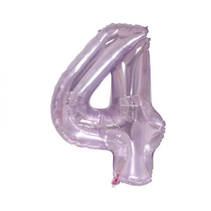 Folinis balionas-skaičius 4, alyvinis, skaidrus (86cm) Folinis balionas-skaičius 4, alyvinis, skaidrus (86cm)