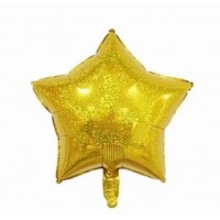 Žvaigždutė auksinė, holografinis folinis balionas(46cm)
