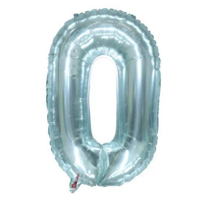 Folinis balionas-skaičius 0, melsvas, skaidrus (86cm) Folinis balionas-skaičius 0, melsvas, skaidrus (86cm)
