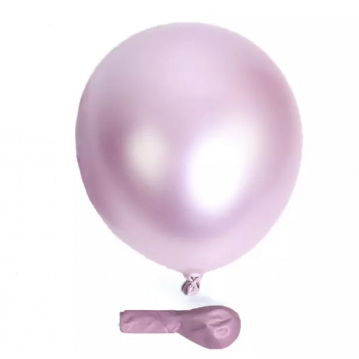Chrominiai maži balionai, rožiniai (20vnt, 13cm)