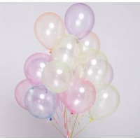Skaidrūs spalvoti balionai (10vnt, 30cm)
