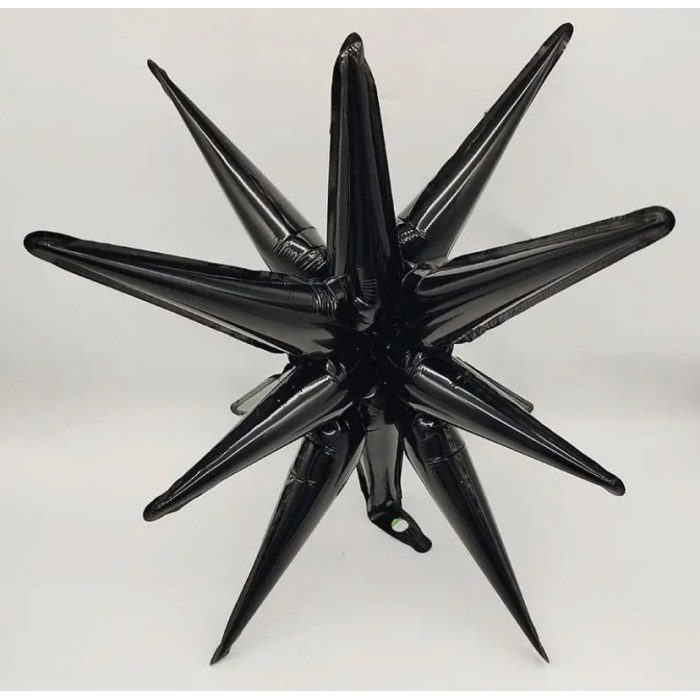 Folinis balionas juoda "3D Žvaigždė" (55cm)