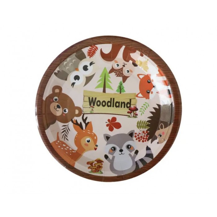 Lėkštutės “Miško gyvūnėliai woodland”(8vnt,18cm)