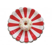 Lėkštutės “Raudoni dryželiai (8vnt, 18cm)