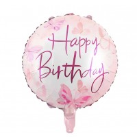 Folinis ovalus balionas rožinis happy birthday (46cm) Folinis ovalus balionas rožinis happy birthday (46cm)