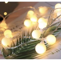 Kalėdinės lemputės balti burbuliukai (1,5m, 10vnt)