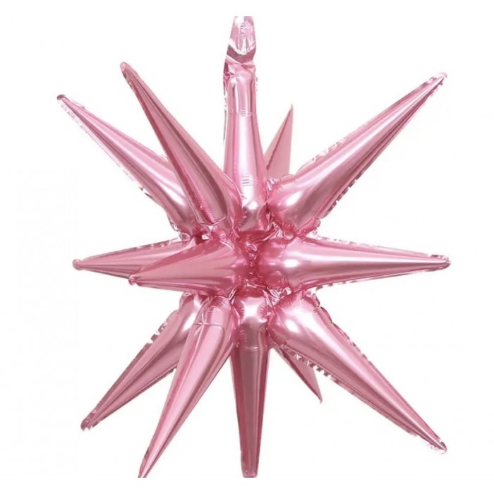 Folinis balionas šviesiai rožinis "3D Žvaigždė" (55cm) Folinis balionas šviesiai rožinis "3D Žvaigždė" (55cm)