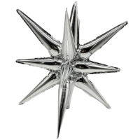 Folinis balionas sidabrinė "3D Žvaigždė" (55cm) Folinis balionas sidabrinė "3D Žvaigždė" (55cm)