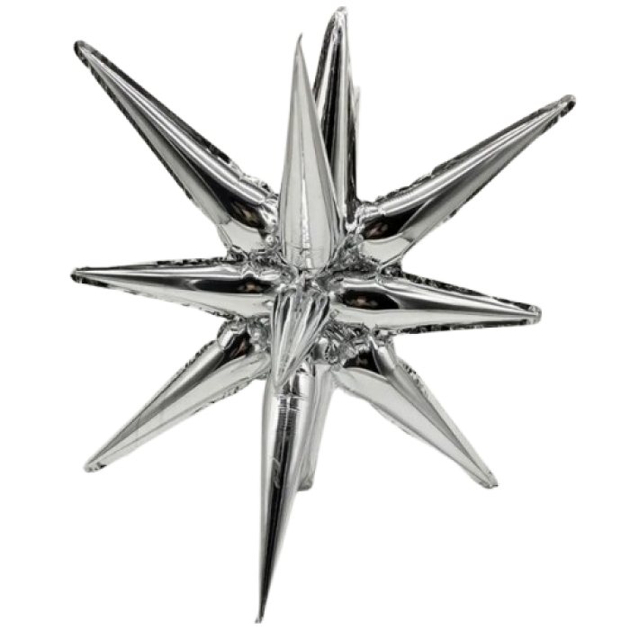 Folinis balionas sidabrinė "3D Žvaigždė" (55cm) Folinis balionas sidabrinė "3D Žvaigždė" (55cm)