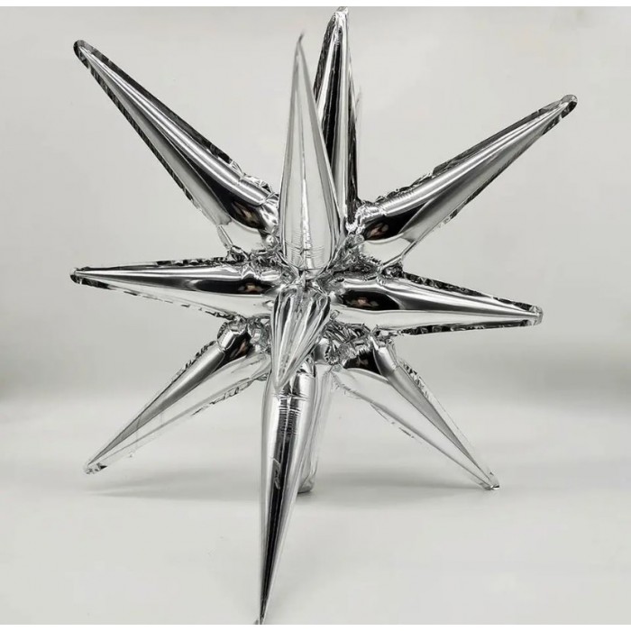 Folinis balionas sidabrinė "3D Žvaigždė" (55cm)