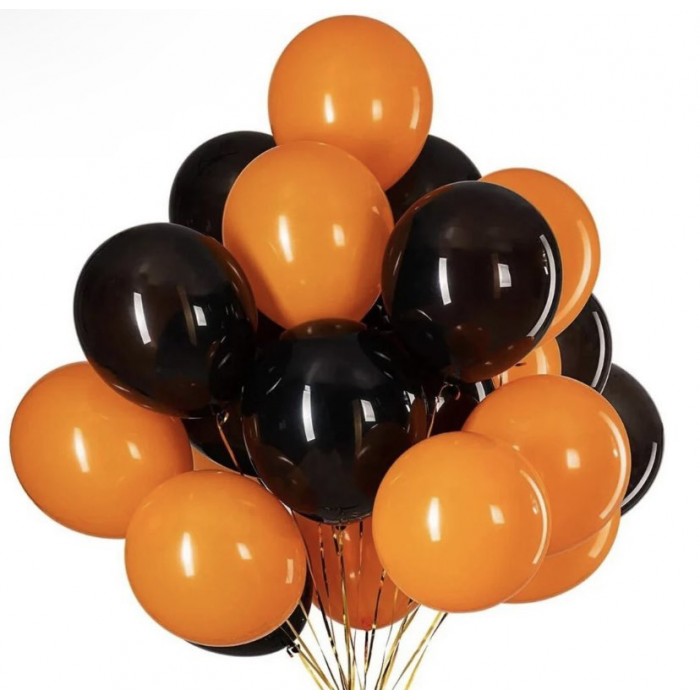 Balionų rinkinys "Juoda-Oranžinė" (27cm, 20vnt) Balionų rinkinys "Juoda-Oranžinė" (27cm, 20vnt)