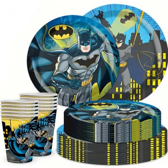 Vienkartinių indų rinkinys "Batman"(30vnt) Vienkartinių indų rinkinys "Batman"(30vnt)