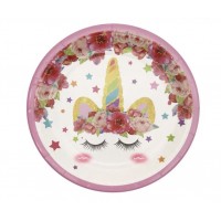 Lėkštutės “Vienaragiai gėlėti" (10vnt, 18cm) Lėkštutės “Vienaragiai gėlėti" (10vnt, 18cm)