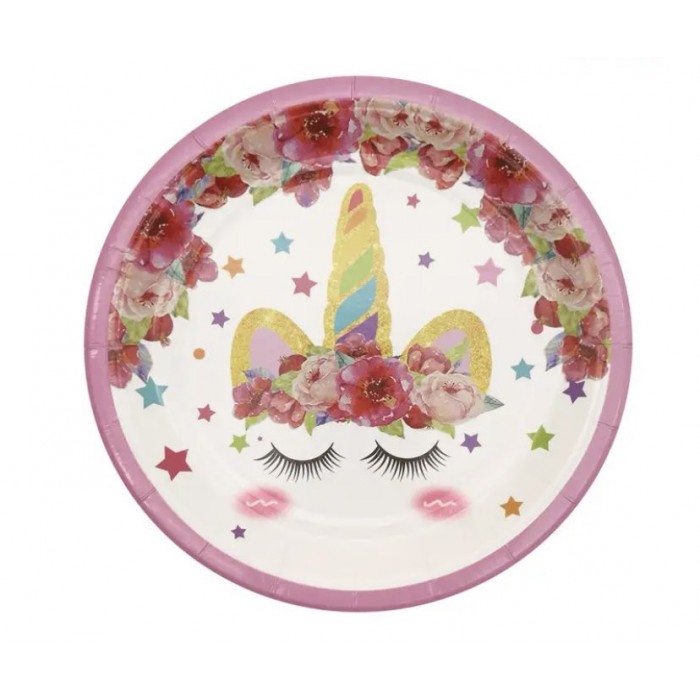 Lėkštutės “Vienaragiai gėlėti" (10vnt, 18cm) Lėkštutės “Vienaragiai gėlėti" (10vnt, 18cm)