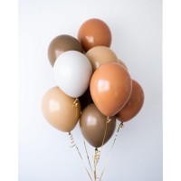 Helio balionų puokštė, rudų atspalvių (8vnt)