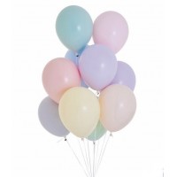 Helio balionų puokštė, pastelinių spalvų (10vnt)